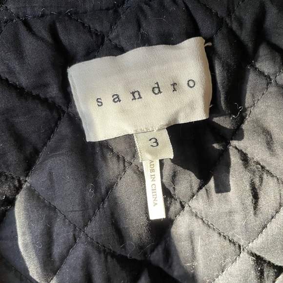 Sandro leather jacket with fur hood - Picture 5 of 7